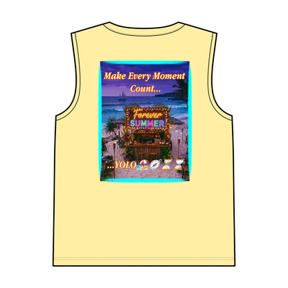 Lucky Duck Tropical Tank Top — "Make Every Moment Count... Forever Summer" Beach Graphic