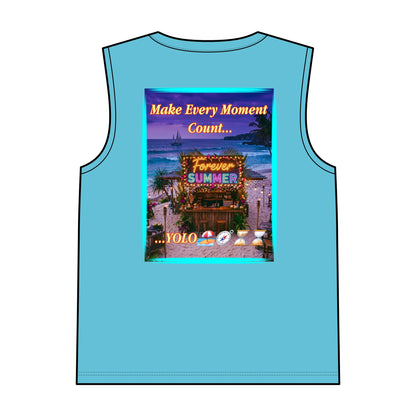 Lucky Duck Tropical Tank Top — "Make Every Moment Count... Forever Summer" Beach Graphic