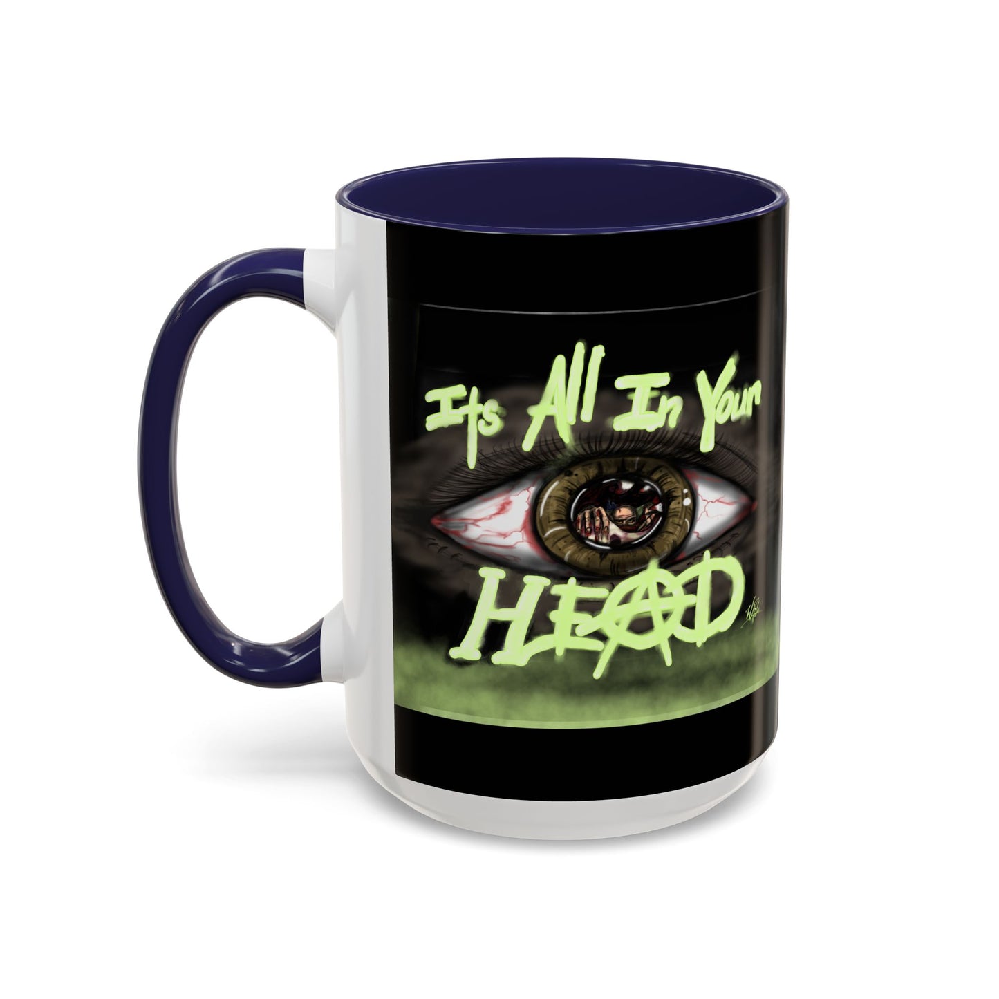 Edgy Accent Coffee Mug - Unique Gift for Artists, Home Decor, Halloween, Motivational Drinkware, Gothic Style, Mindful Daily Use