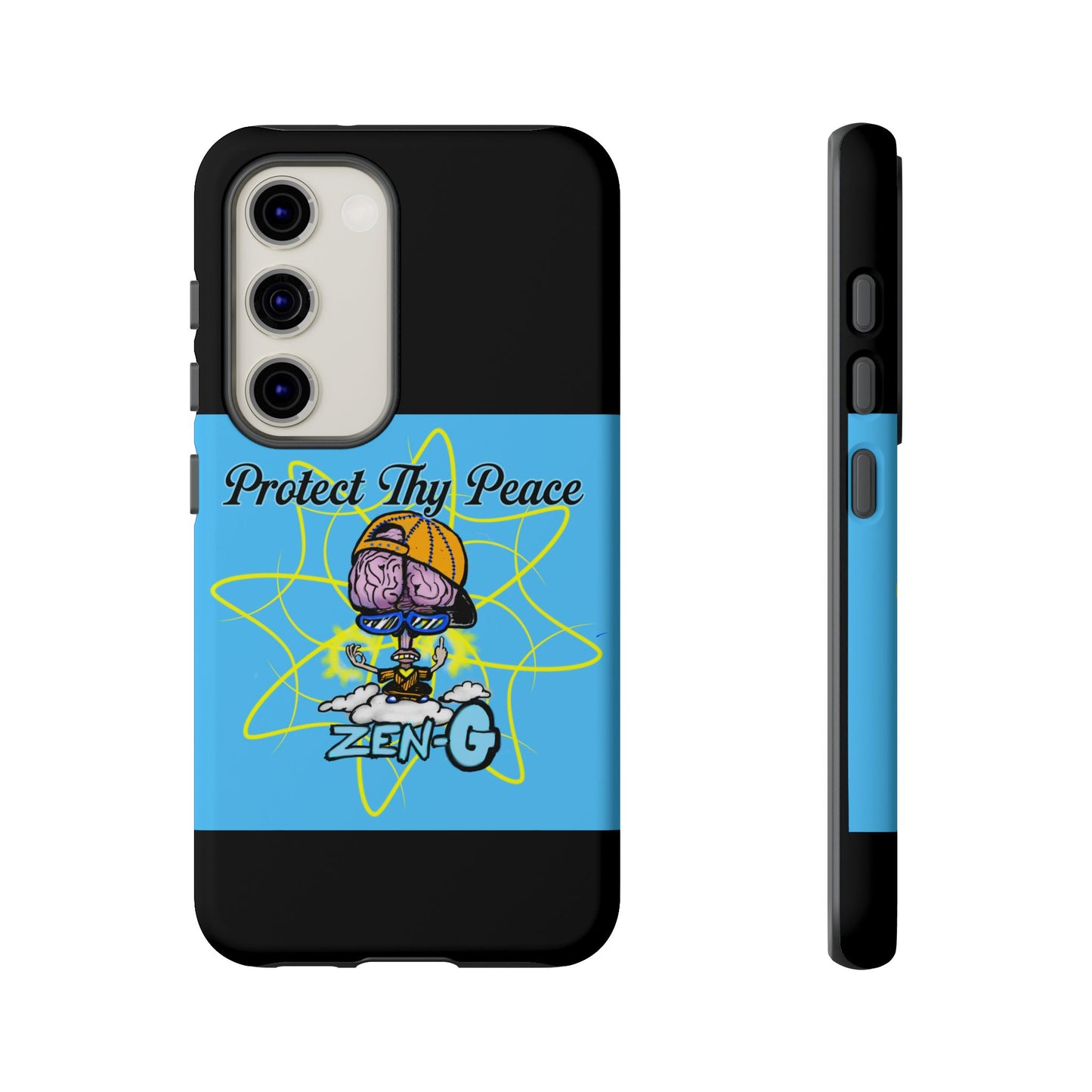 Protect Thy Peace Phone Case, Zen G Tough Case for Stress Relief, Unique Phone Accessory, Holiday Gift, Vibrant Design
