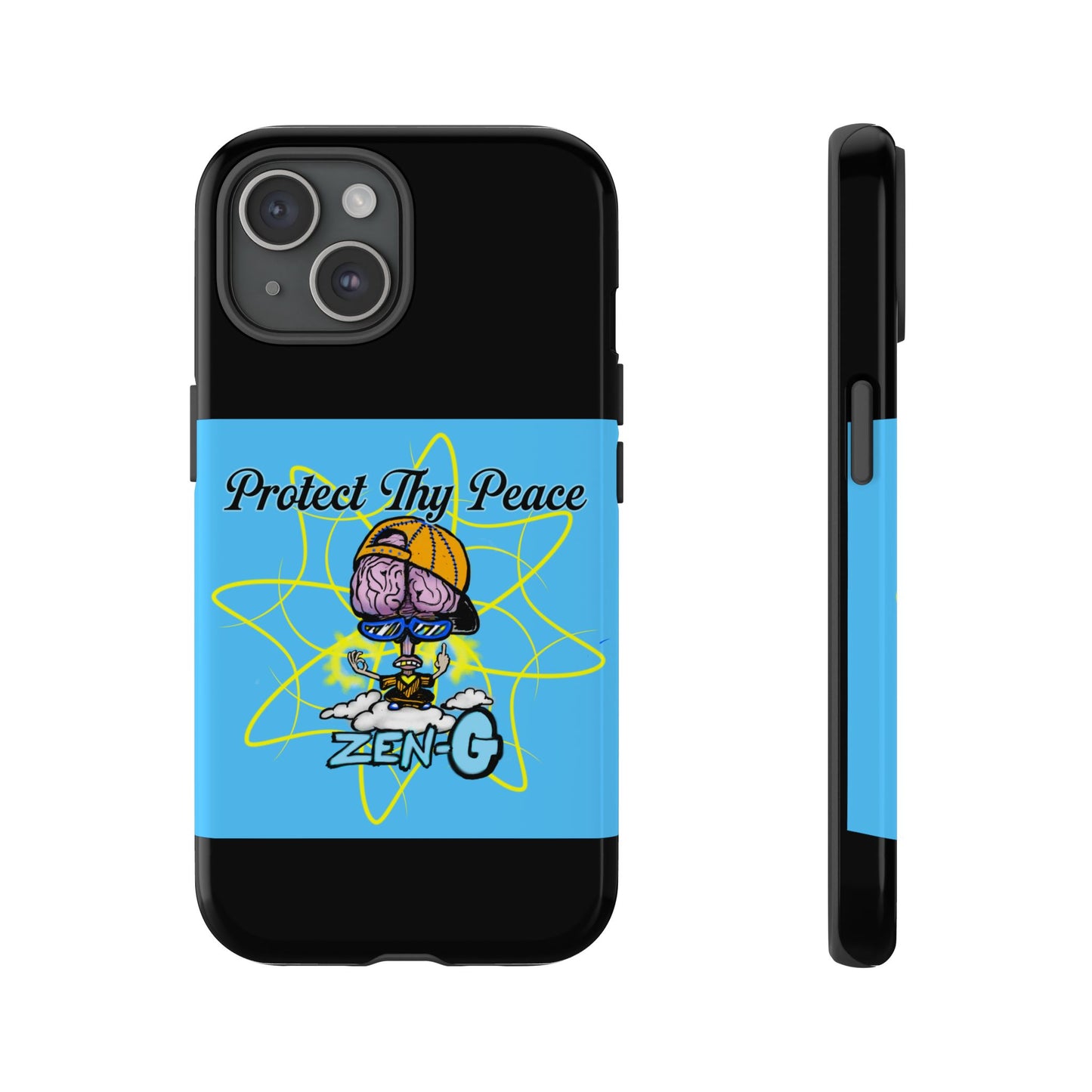 Protect Thy Peace Phone Case, Zen G Tough Case for Stress Relief, Unique Phone Accessory, Holiday Gift, Vibrant Design