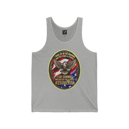 Patriotic Eagle Tank — "I Eat Commies" Vintage USA Graphic Tank Top