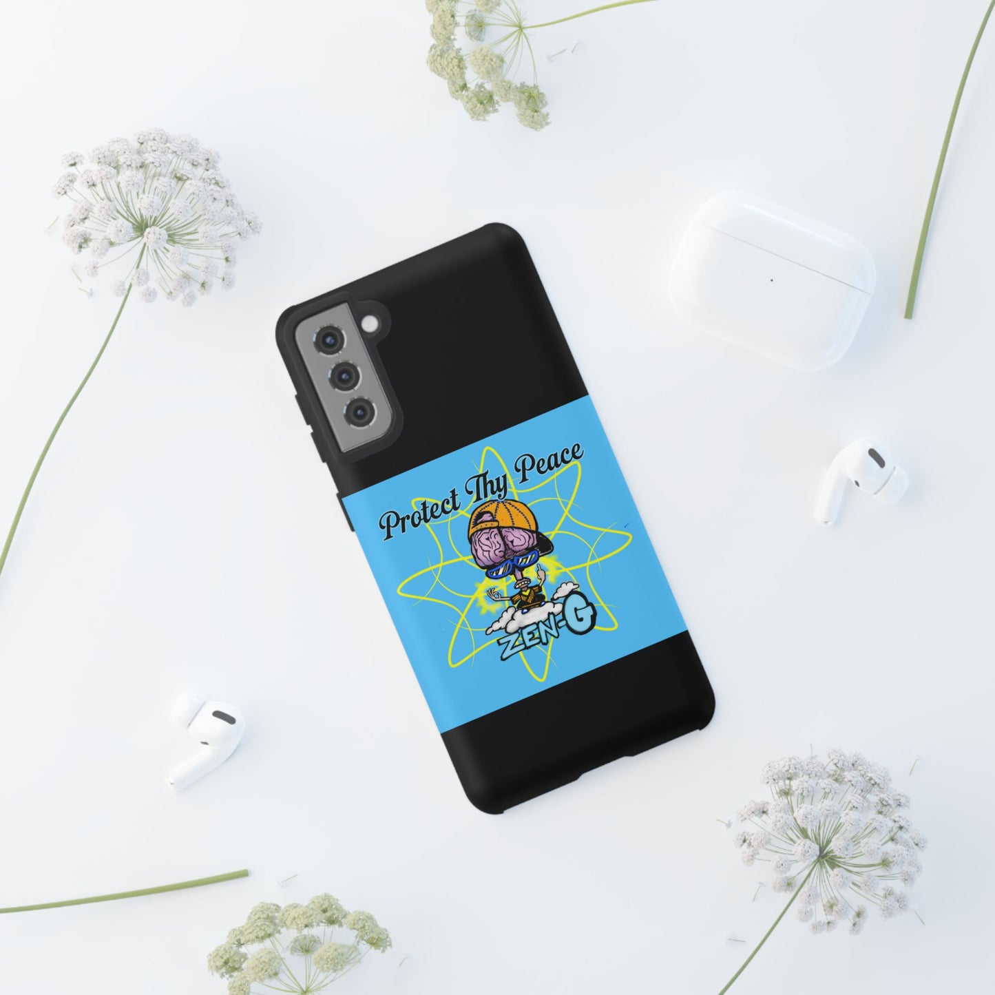 Protect Thy Peace Phone Case, Zen G Tough Case for Stress Relief, Unique Phone Accessory, Holiday Gift, Vibrant Design