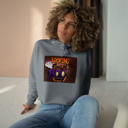 Halloween Crop Hoodie - Looking for My Boo, Spooky Fashion, Women's Clothing, Party Outfit, Cozy Fall Wear