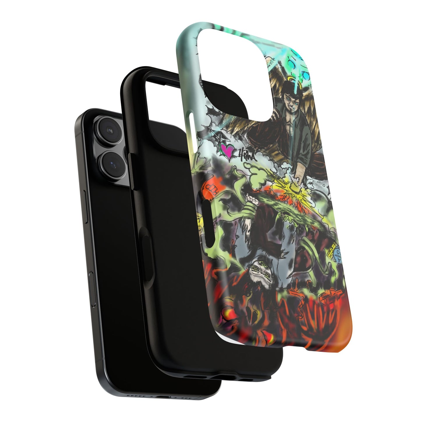 Tough Cases Phone Case, Edgy Art Phone Cover, Unique Gift for Him, Phone Accessories, Halloween Decor