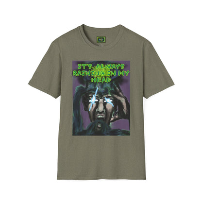 Unisex Graphic T-Shirt - "It's Always Raining in My Head" Horror Art Tee