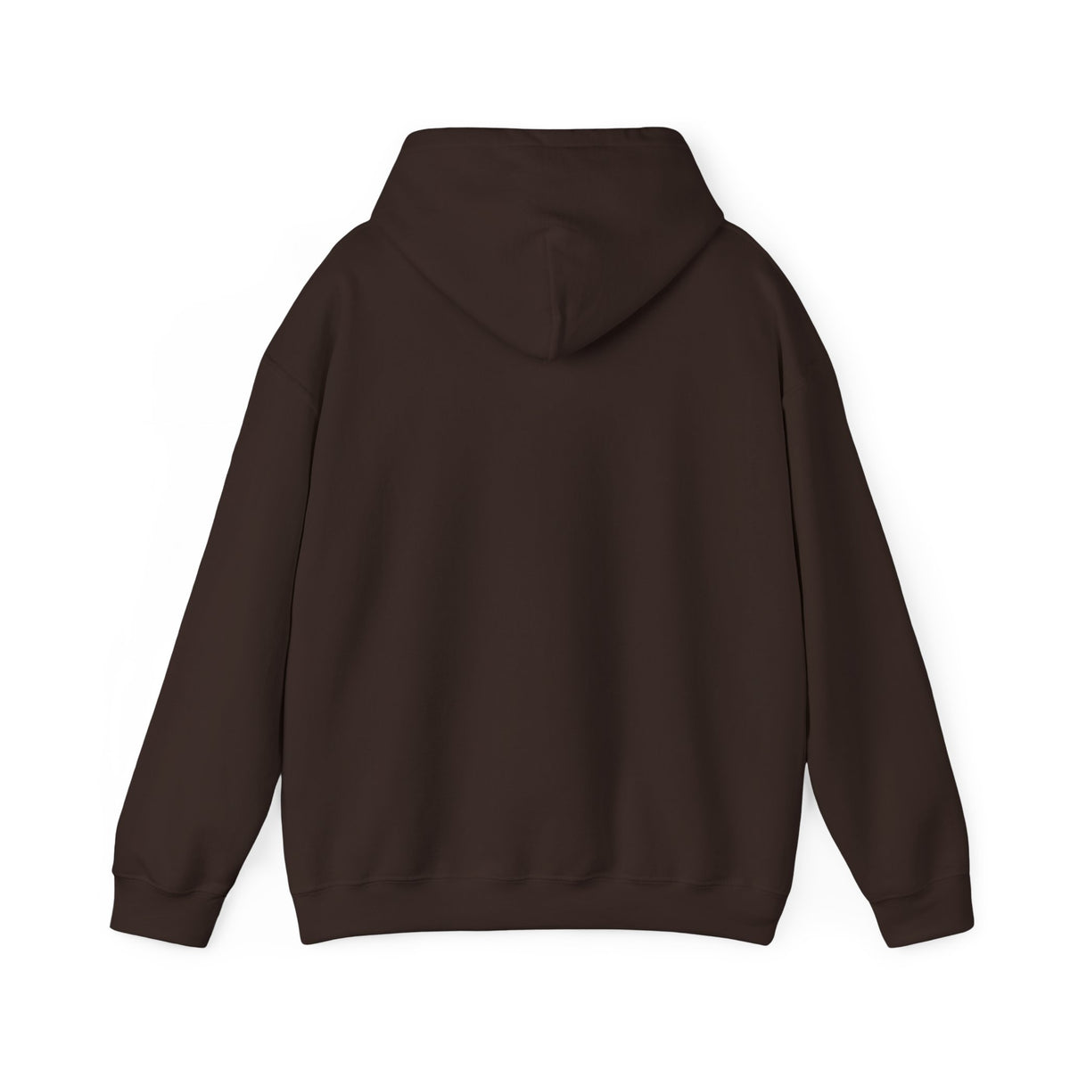Dreaming of Chaos hoodie — dark chocolate, back view