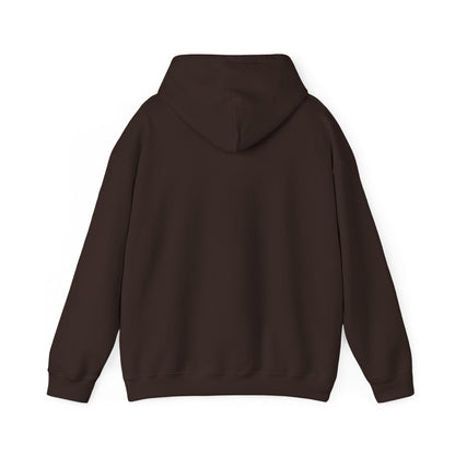 Dreaming of Chaos hoodie — dark chocolate, back view
