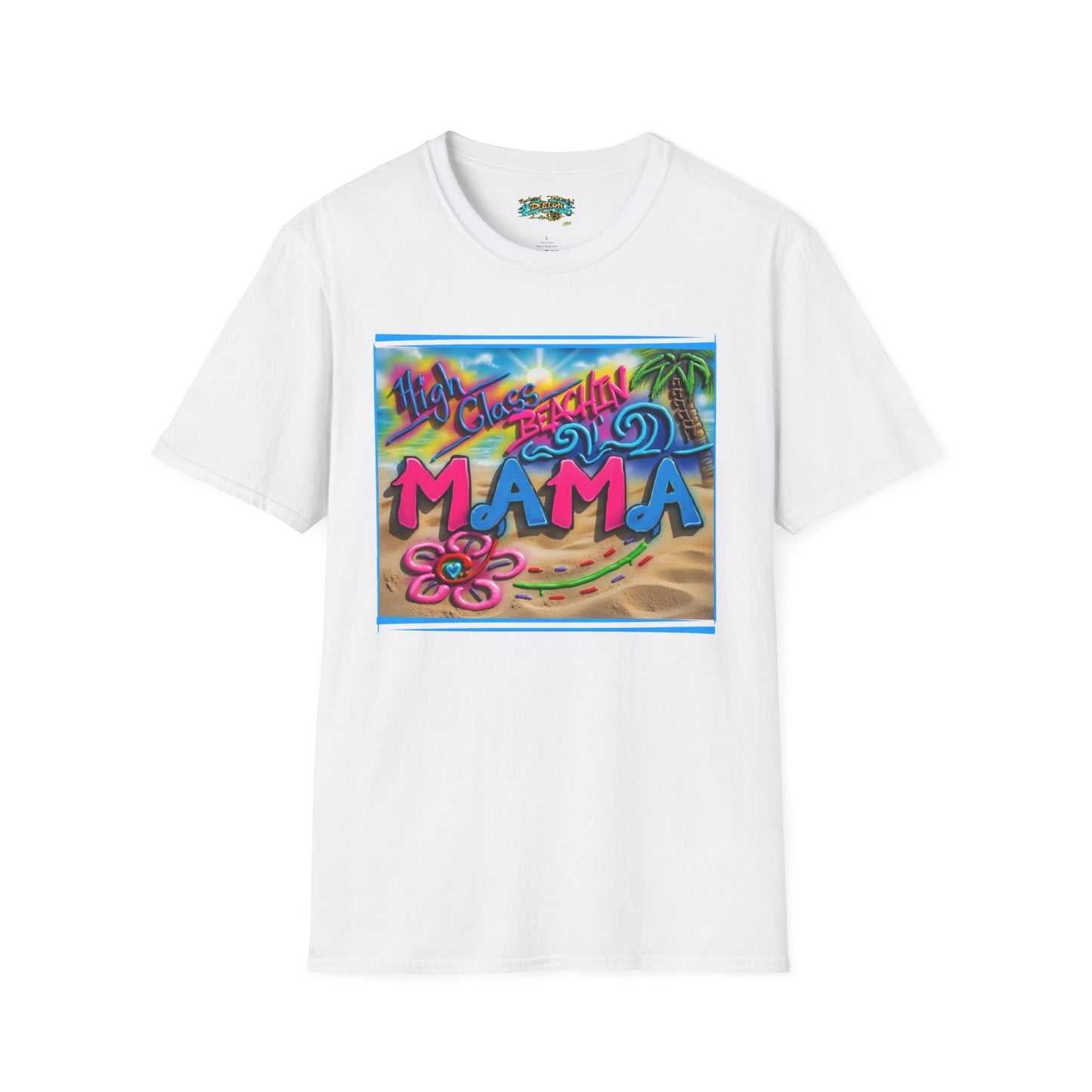 Mama Beach T-Shirt – Tropical "Hi! Aloha MAMA" Vacation Graphic Tee