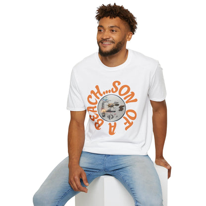 Beach Vibe Graphic T-Shirt — "Beach...Son of a" Retro Surf Design
