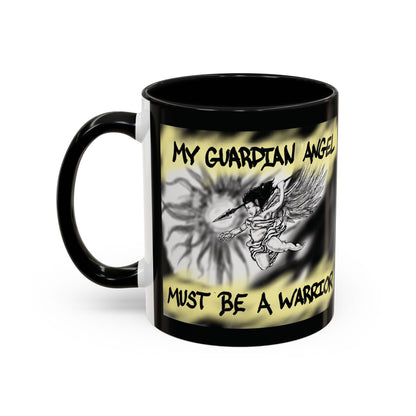 Guardian Angel Warrior Coffee Mug, Spiritual Gift, Protector Mug, Angel Decor, Cosy Homeware, Inspirational Quote