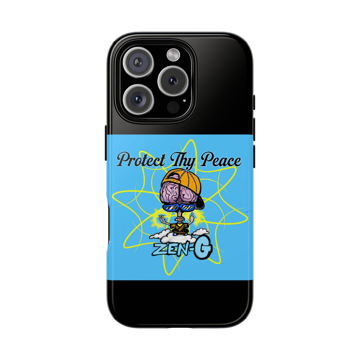 Protect Thy Peace Phone Case, Zen G Tough Case for Stress Relief, Unique Phone Accessory, Holiday Gift, Vibrant Design