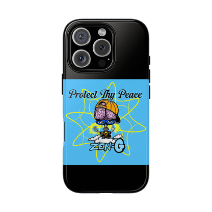 Protect Thy Peace Phone Case, Zen G Tough Case for Stress Relief, Unique Phone Accessory, Holiday Gift, Vibrant Design