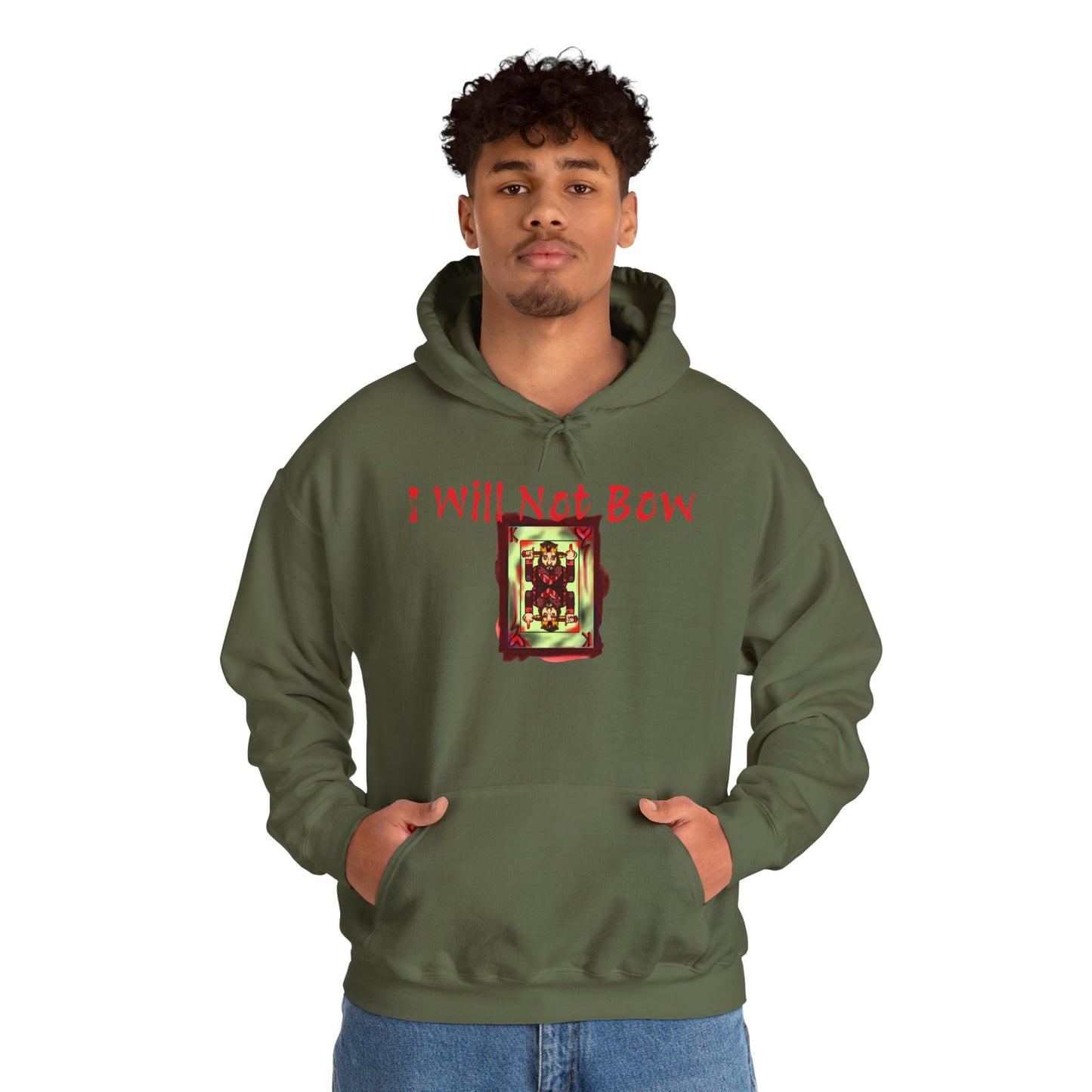 I Will Not Bow Unisex Heavy Blend™ Hooded Sweatshirt - Bold Graphic Hoodie for Empowerment and Style