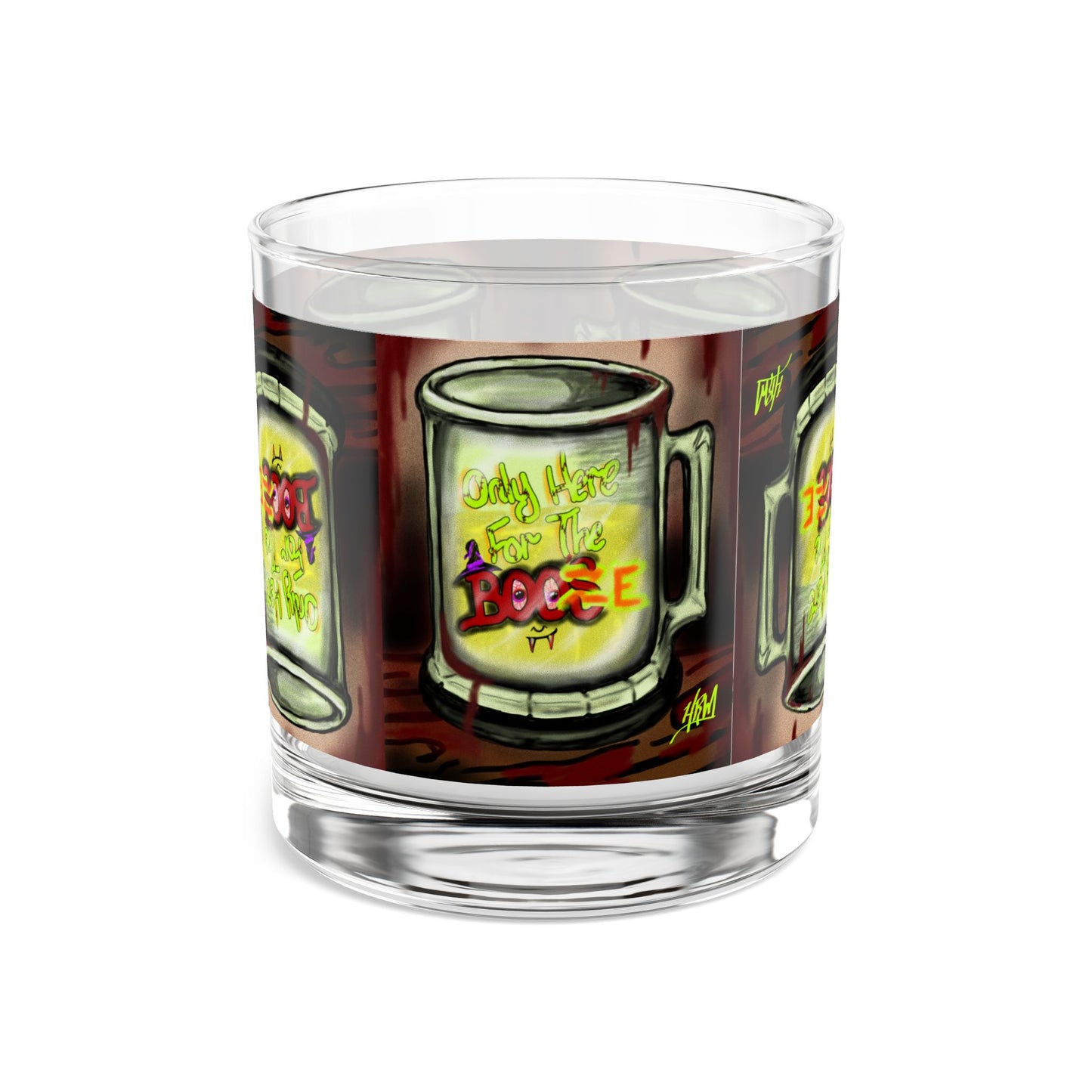 Here for the boos Rocks Glass, 10oz - Unique Gift for Whiskey Lovers, Home Bar Decor, Creative Drinkware, Perfect for Parties, Birthdays