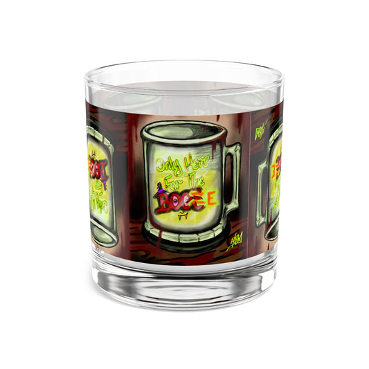 Here for the boos Rocks Glass, 10oz - Unique Gift for Whiskey Lovers, Home Bar Decor, Creative Drinkware, Perfect for Parties, Birthdays