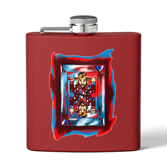 American King Patriotic Stainless Steel Flask, 6oz | Personalized Gift for Groomsmen, Tailgating, Outdoor Adventures, Camping, Parties