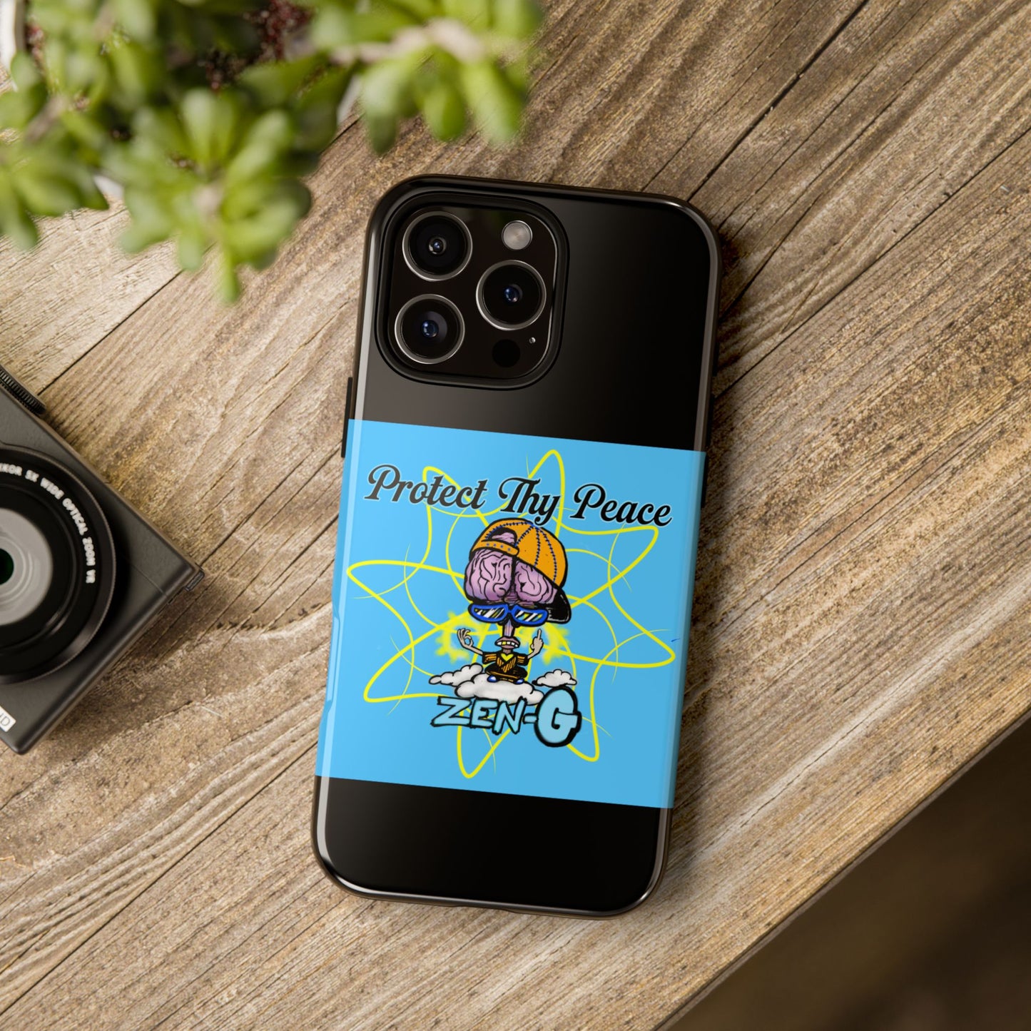 Protect Thy Peace Phone Case, Zen G Tough Case for Stress Relief, Unique Phone Accessory, Holiday Gift, Vibrant Design