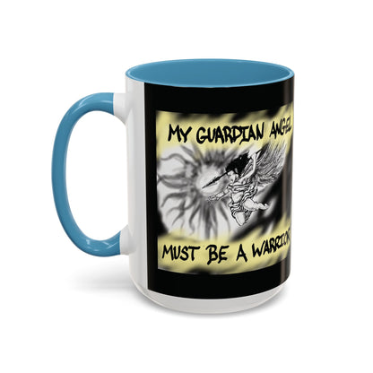 Guardian Angel Warrior Coffee Mug, Spiritual Gift, Protector Mug, Angel Decor, Cosy Homeware, Inspirational Quote