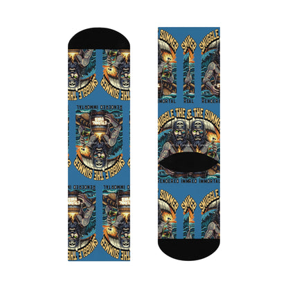 Smuggle the Summer Crew Socks — Vintage Diver Helmet Graphic