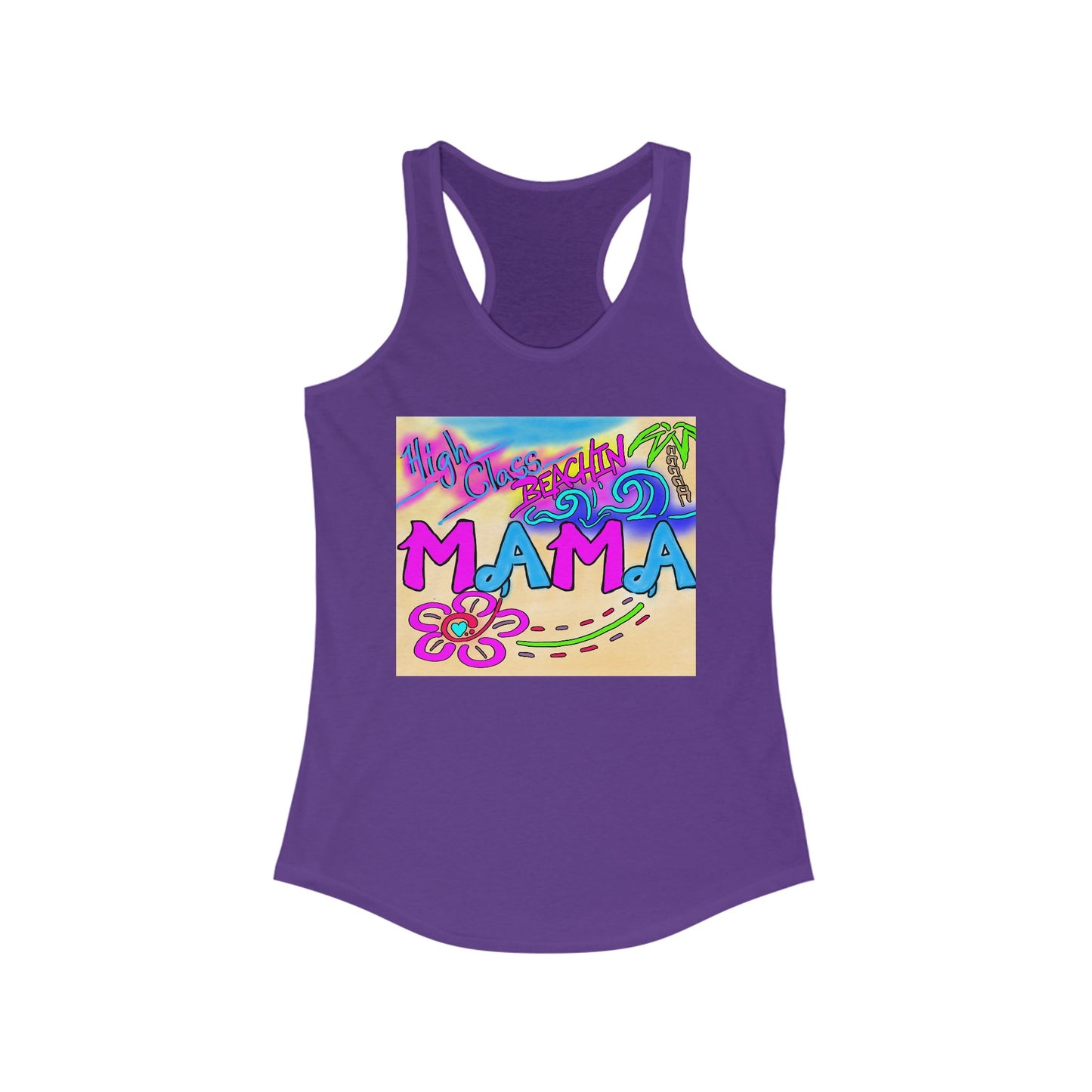 Beach Mama Racerback Tank, Summer Vibes Shirt, Mother's Day Gift, Beachwear, Vacation Top