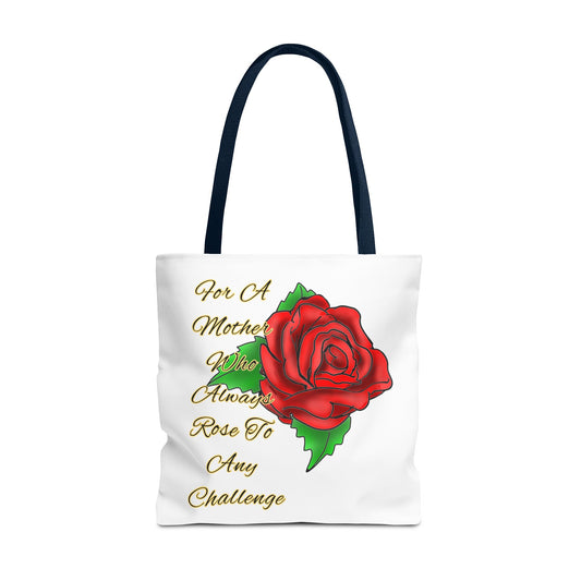 Rose Motivational Tote Bag | Gift for Mom, Floral Shopping Bag, Mother's Day Present, Inspirational Messenger Bag, Eco-Friendly