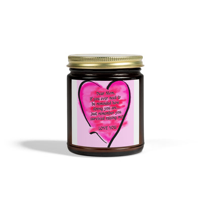 Heartfelt Scented Candle - Dear Mom Quote, Relaxing Gift, Aromatherapy, Home Décor, Mother's Day Gift, Self-Care