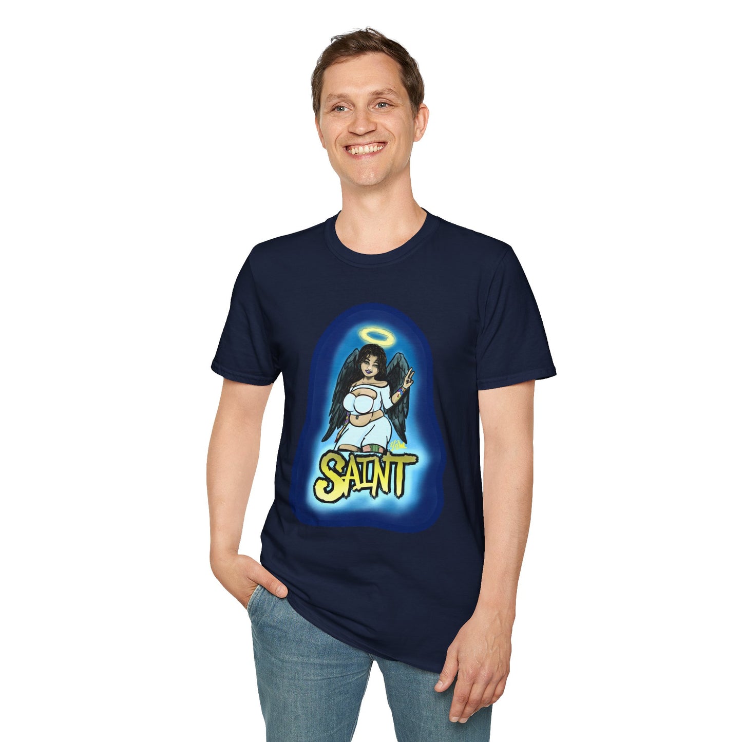 Saint and Sinner Graphic T-Shirt, Unisex Tee for Halloween, Gift for Friends, Statement Shirt, Casual Wear, Gothic Aesthetic