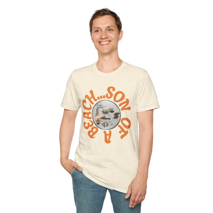 Beach Vibe Graphic T-Shirt — "Beach...Son of a" Retro Surf Design