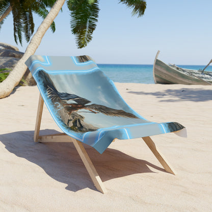 Angel Warrior Beach Towel — Mythic Winged Guardian Design