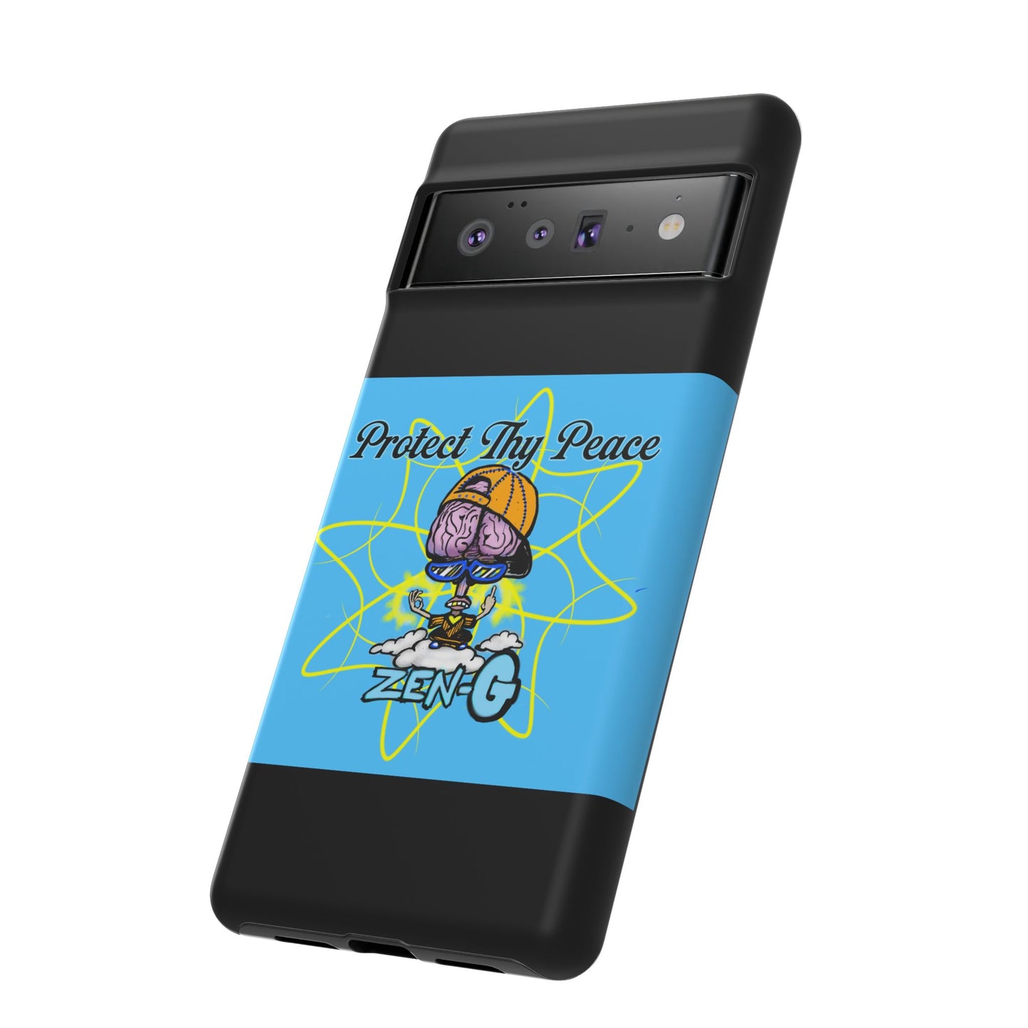 Protect Thy Peace Phone Case, Zen G Tough Case for Stress Relief, Unique Phone Accessory, Holiday Gift, Vibrant Design
