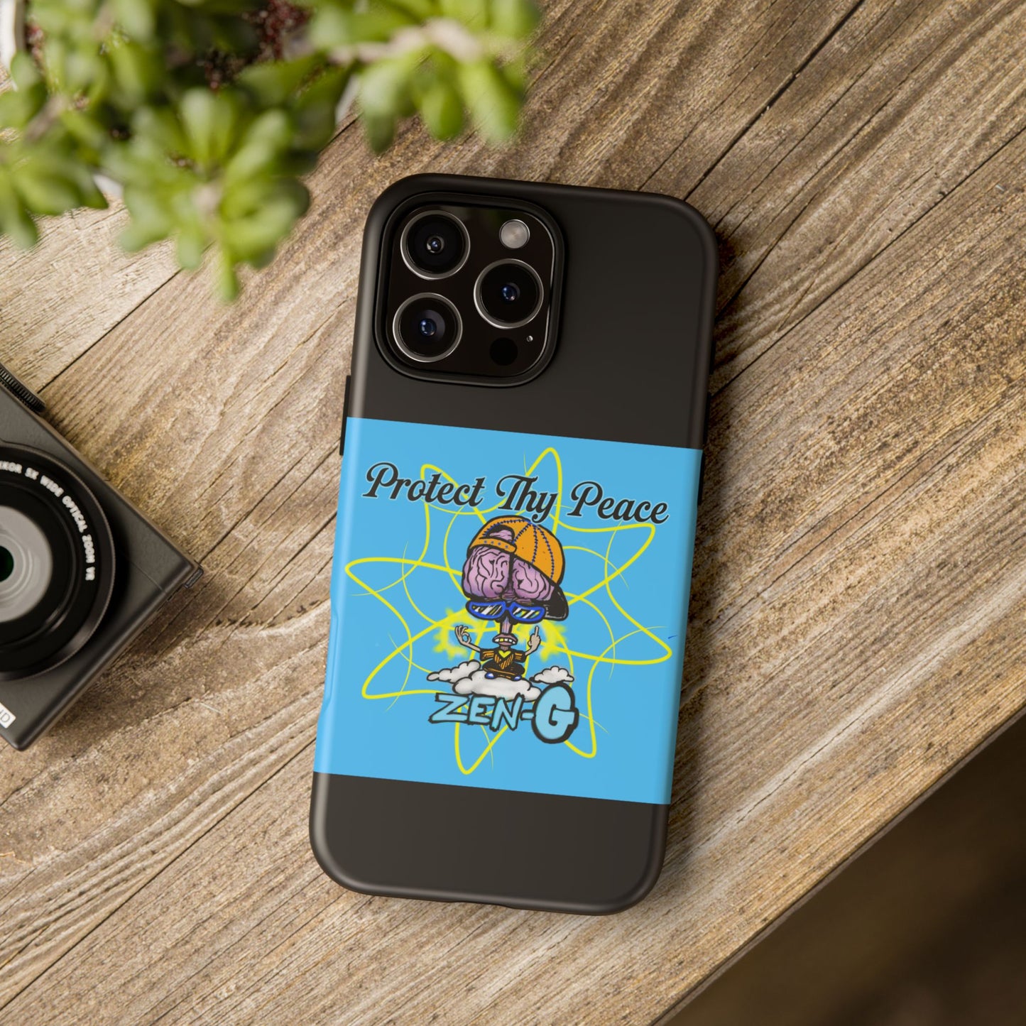 Protect Thy Peace Phone Case, Zen G Tough Case for Stress Relief, Unique Phone Accessory, Holiday Gift, Vibrant Design