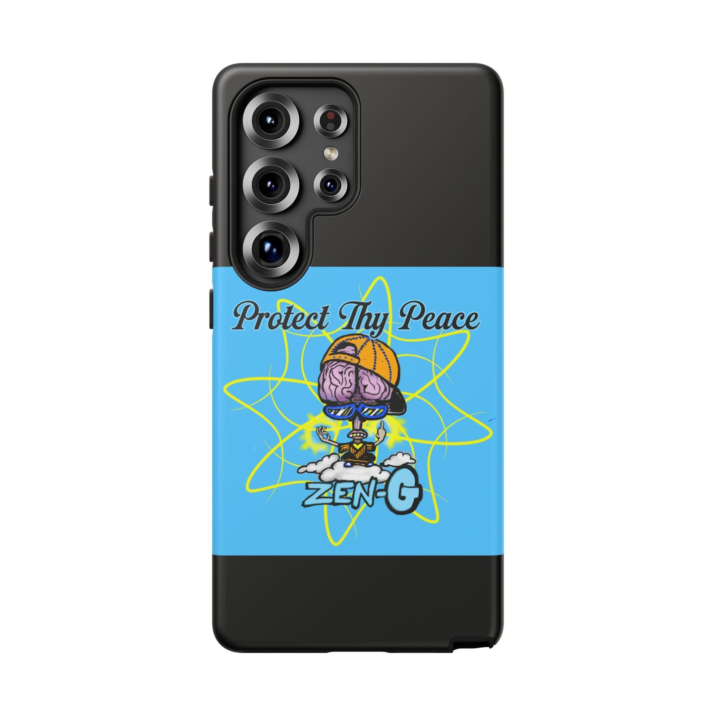 Protect Thy Peace Phone Case, Zen G Tough Case for Stress Relief, Unique Phone Accessory, Holiday Gift, Vibrant Design