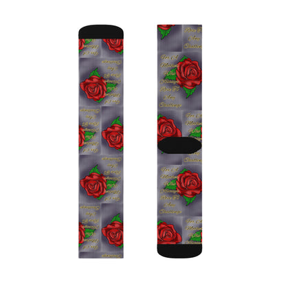 Rose Pattern Sublimation Socks | Cute Gift for Flower Lovers, Unique Fashion Accessory, Cozy Home Wear, Perfect for Birthdays, Floral Design