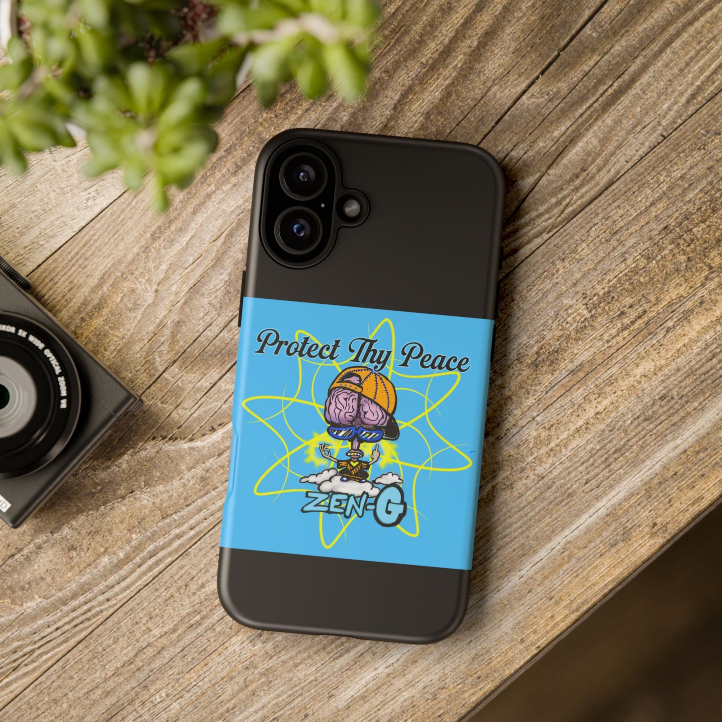 Protect Thy Peace Phone Case, Zen G Tough Case for Stress Relief, Unique Phone Accessory, Holiday Gift, Vibrant Design