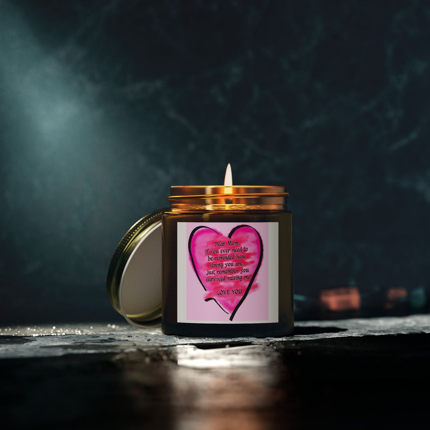 Heartfelt Scented Candle - Dear Mom Quote, Relaxing Gift, Aromatherapy, Home Décor, Mother's Day Gift, Self-Care