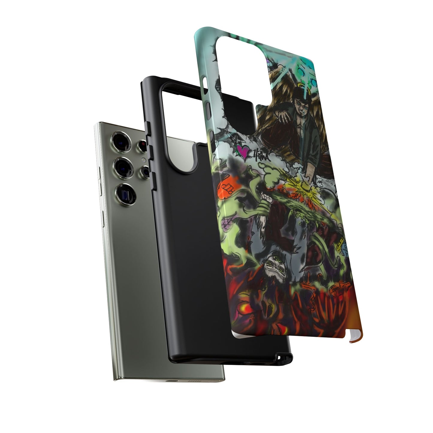 Tough Cases Phone Case, Edgy Art Phone Cover, Unique Gift for Him, Phone Accessories, Halloween Decor