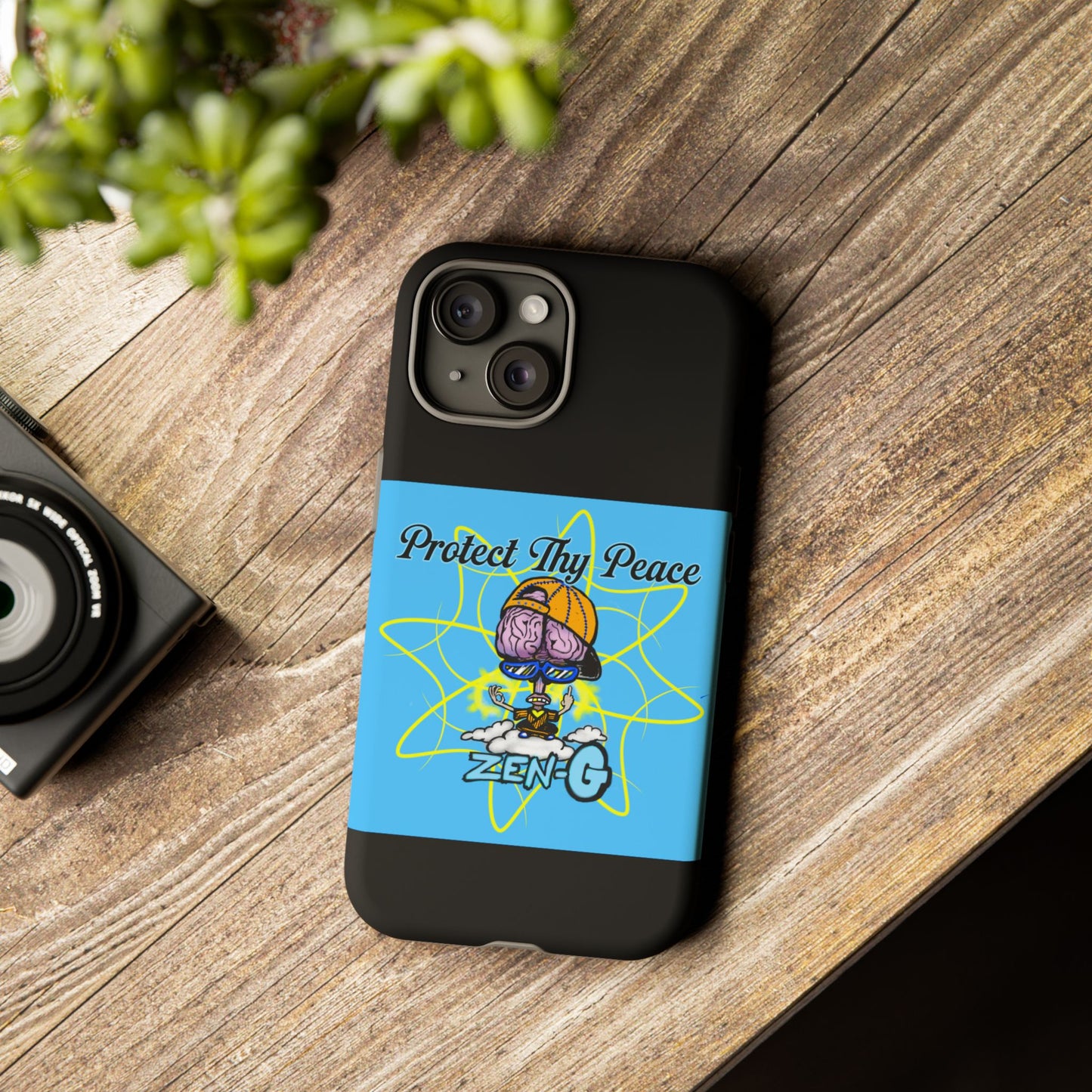 Protect Thy Peace Phone Case, Zen G Tough Case for Stress Relief, Unique Phone Accessory, Holiday Gift, Vibrant Design