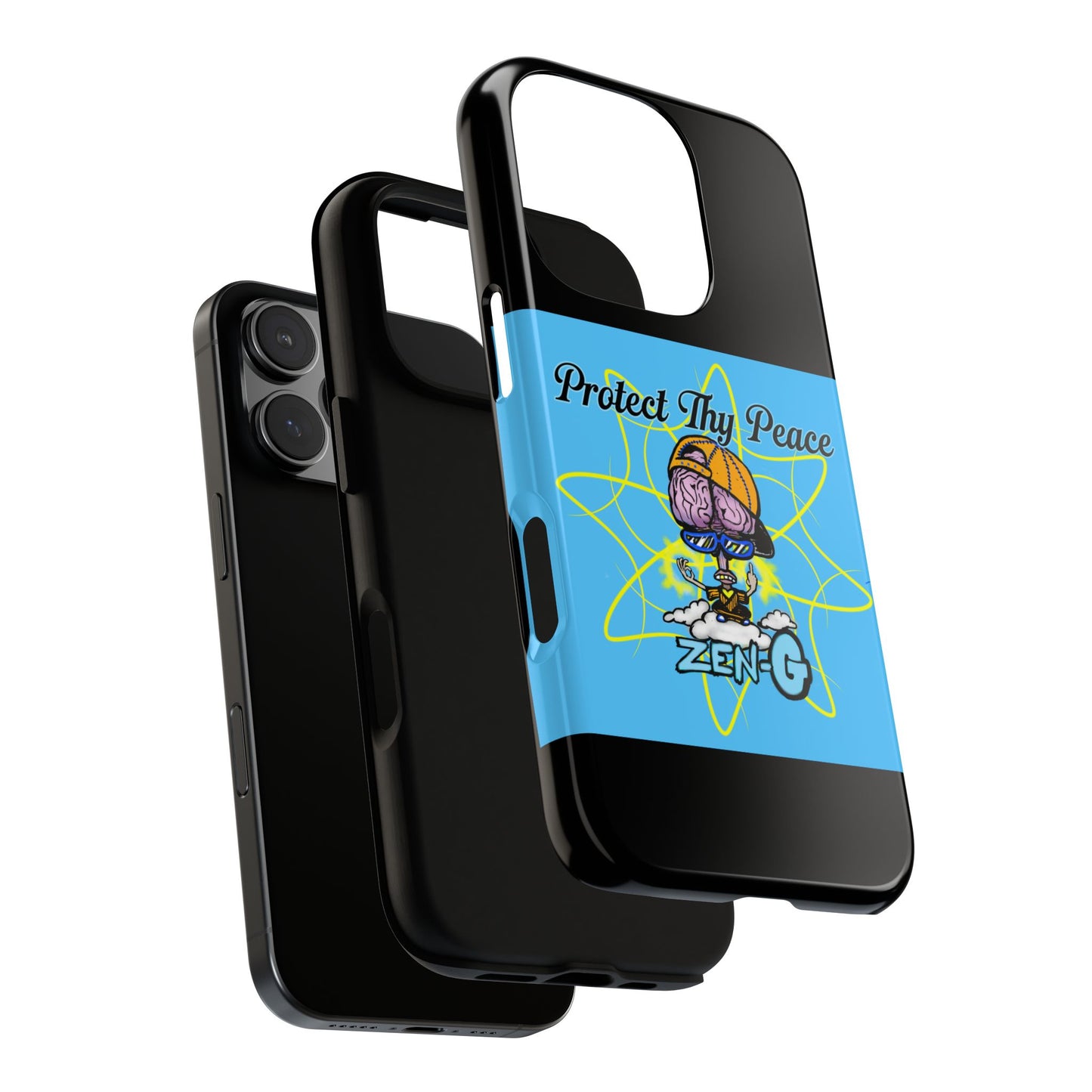 Protect Thy Peace Phone Case, Zen G Tough Case for Stress Relief, Unique Phone Accessory, Holiday Gift, Vibrant Design