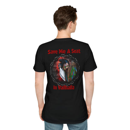 Viking Warrior T-Shirt — "Violence Is Always An Option" / "Save Me A Seat In Valhalla"