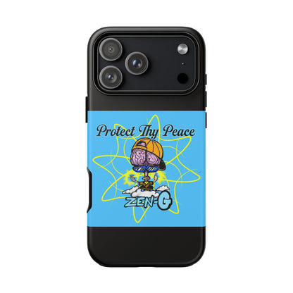 Protect Thy Peace Phone Case, Zen G Tough Case for Stress Relief, Unique Phone Accessory, Holiday Gift, Vibrant Design