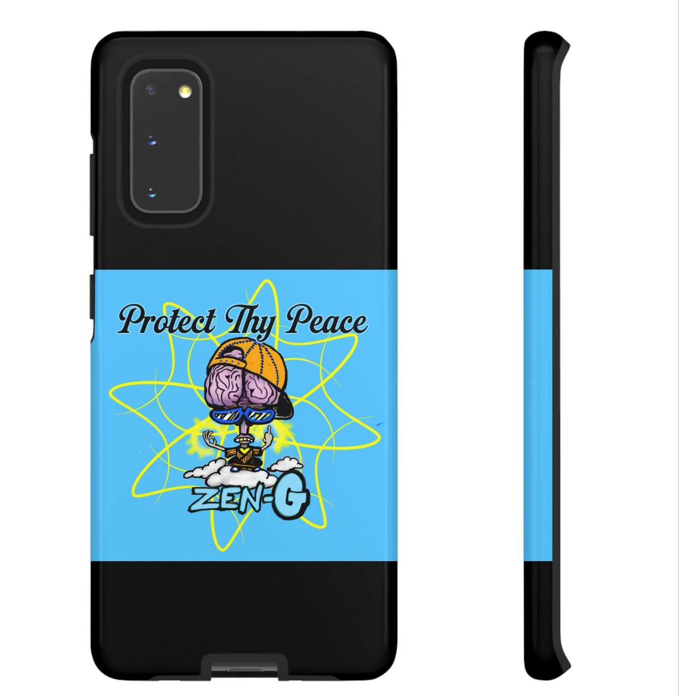 Protect Thy Peace Phone Case, Zen G Tough Case for Stress Relief, Unique Phone Accessory, Holiday Gift, Vibrant Design