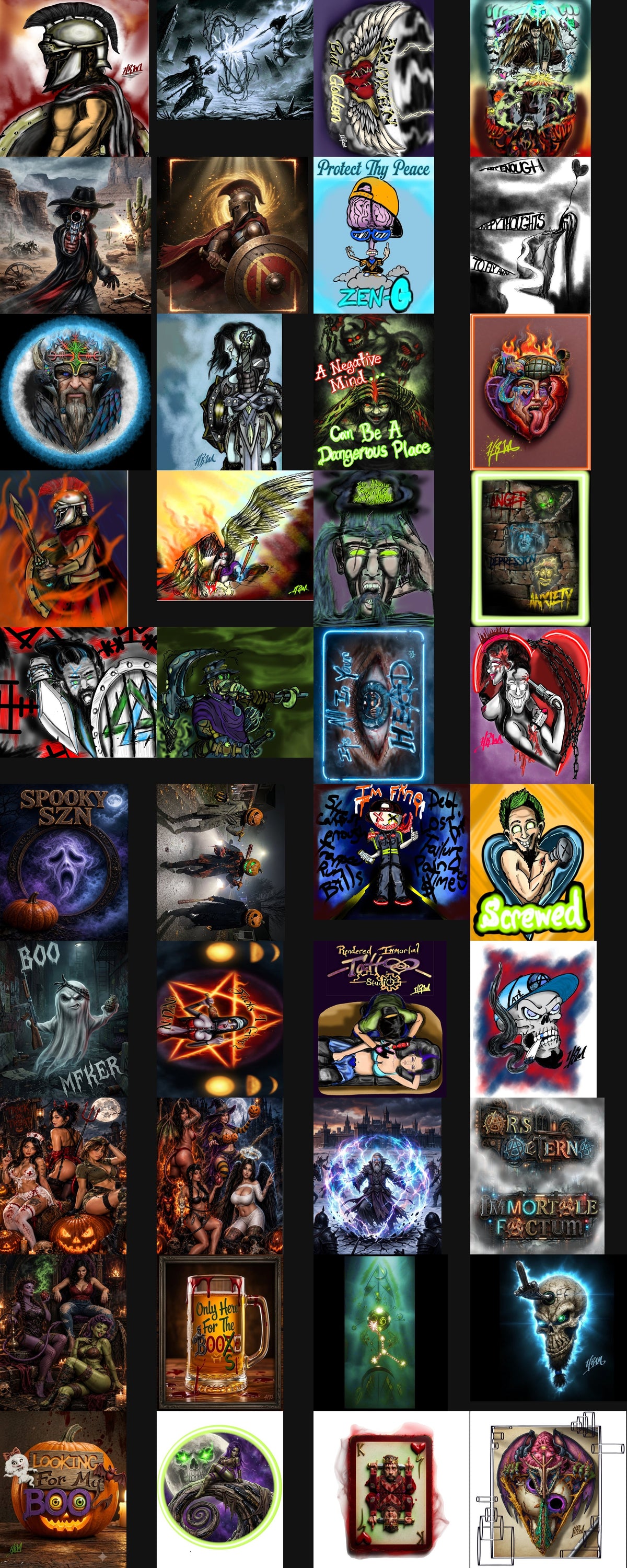 The Complete Collection — covers of the Warrior, Headspace, Halloween 2026 and Personal Favorites Vol. 1 art bundles