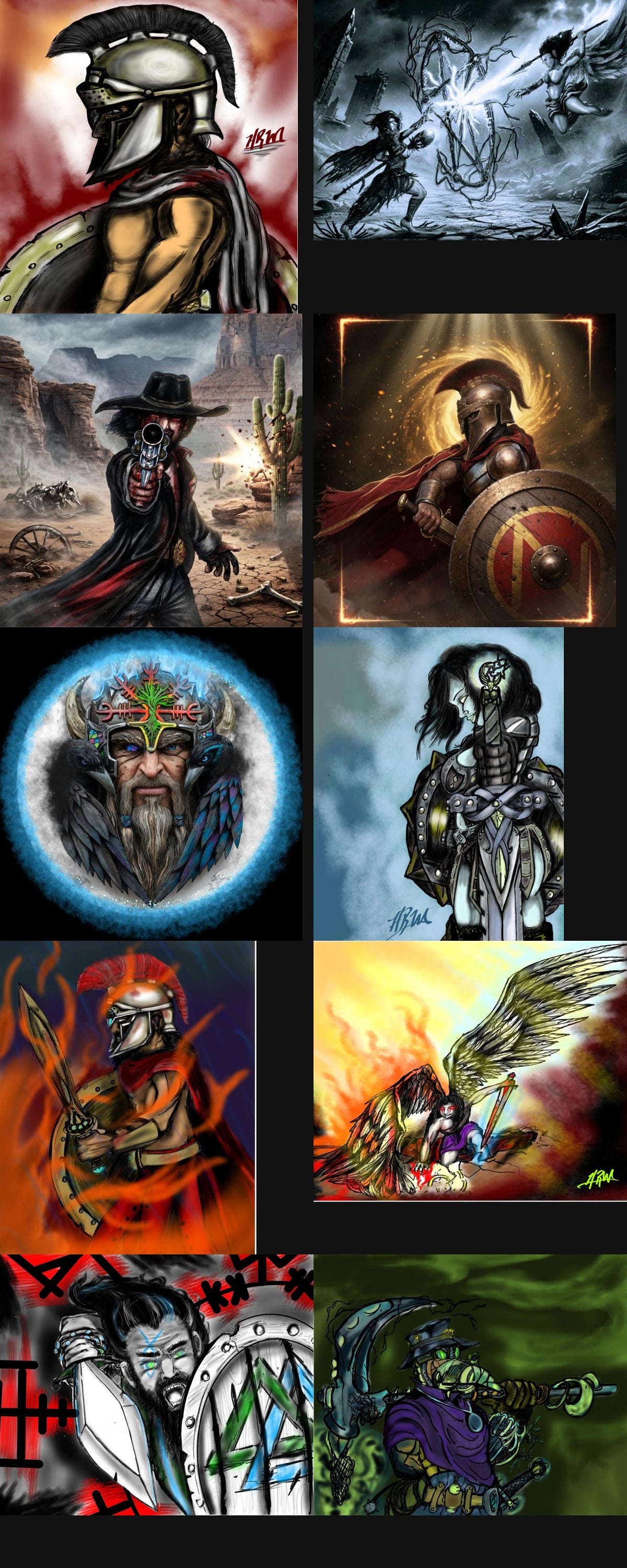 Warrior Bundle — preview of the 10 original warrior art PNGs by Reese Wilson